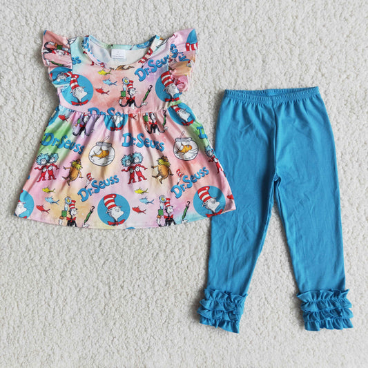 Baby Girls Blue Ruffle Set