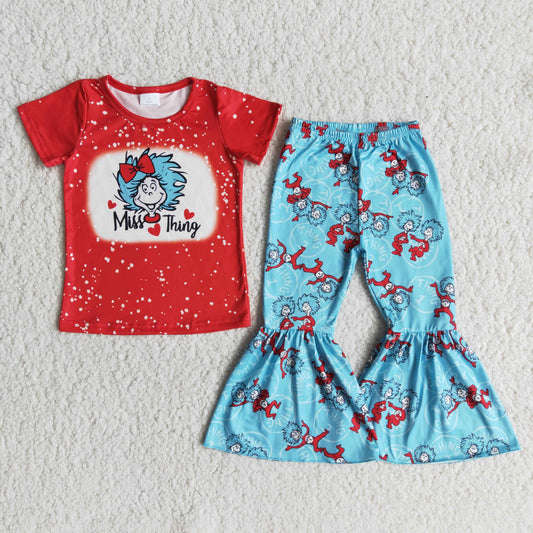 E12-27 Baby Girls Red & Blue Bell Set