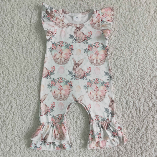 Easter Baby Girl Rabbit Bunny Egg Basket Pants Romper