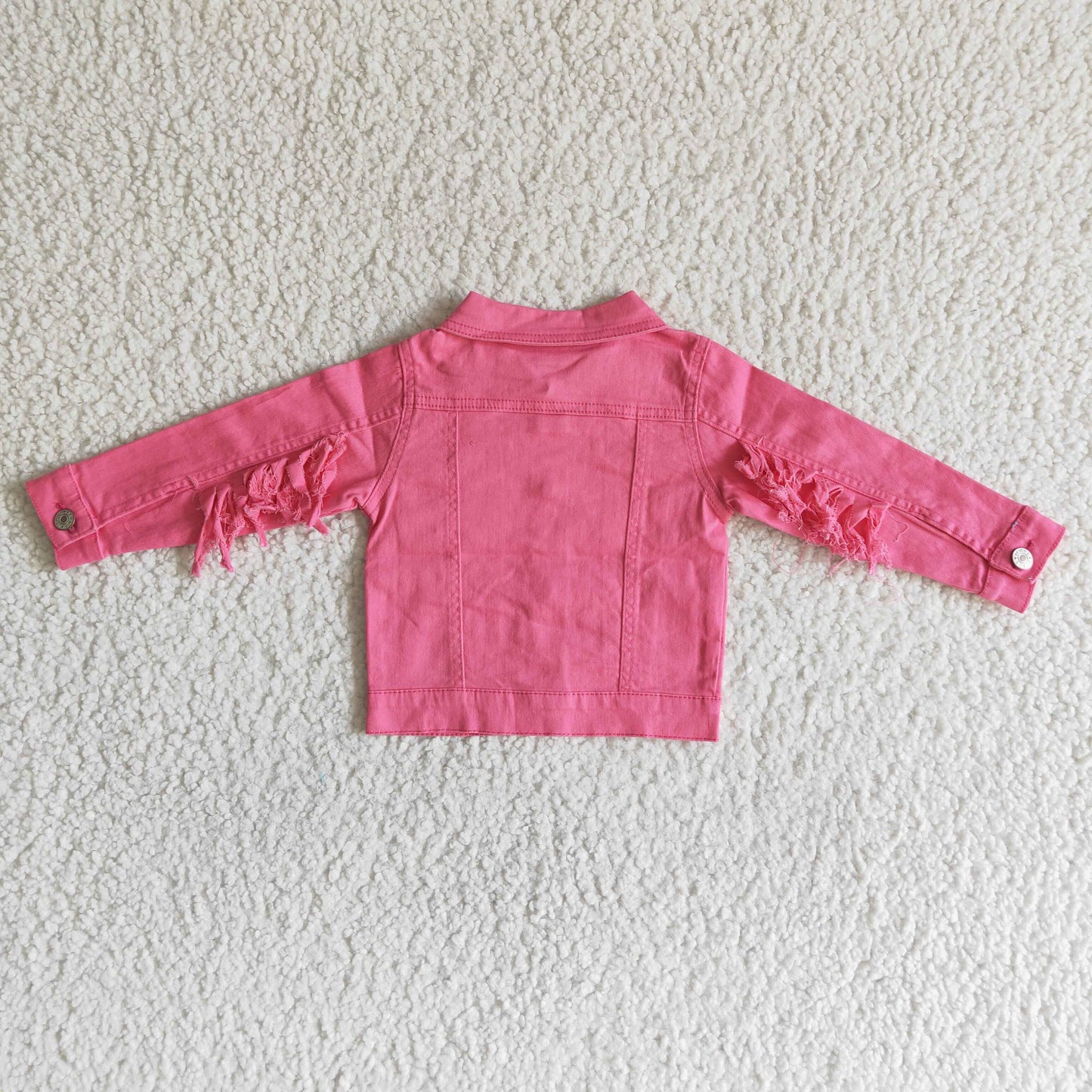 Baby Girl Pink Long Sleeve Denim Jacket Coat