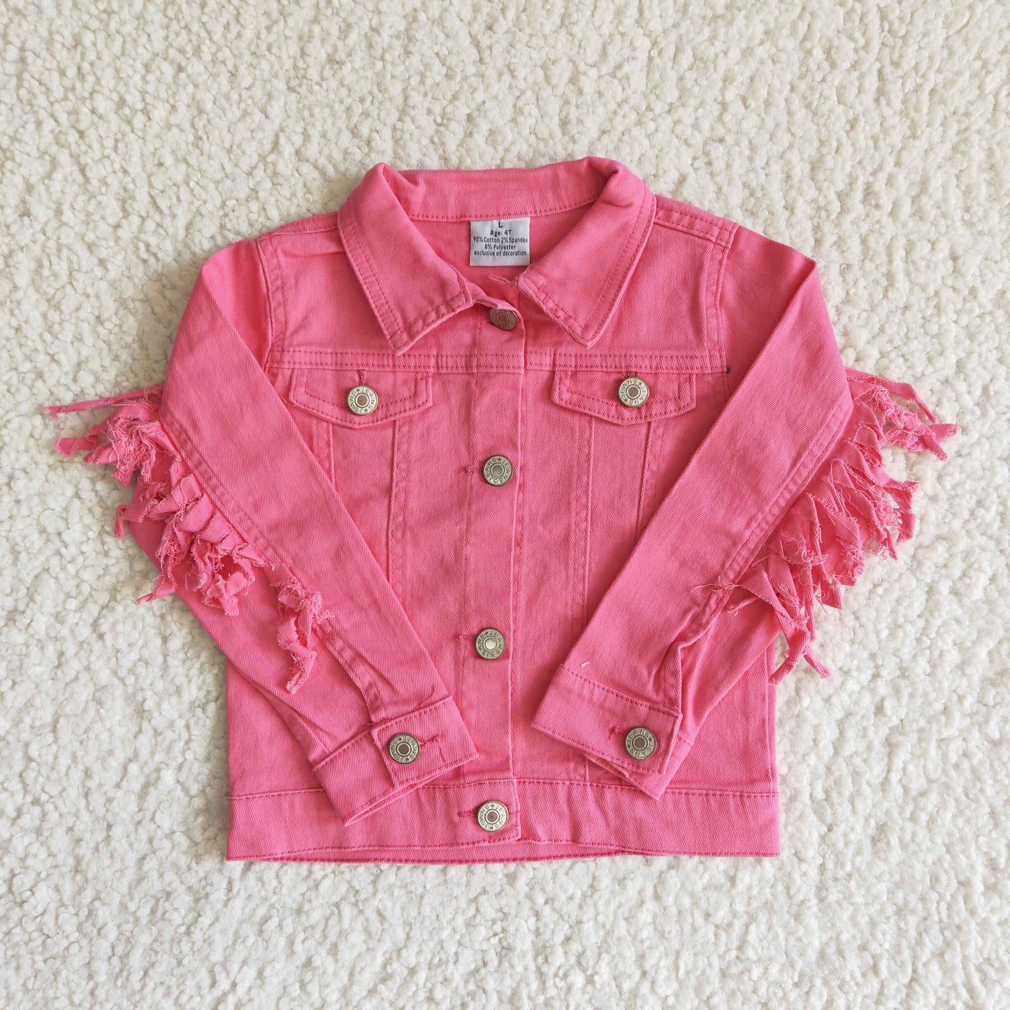 Baby Girl Pink Long Sleeve Denim Jacket Coat