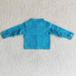 6 A32-29 Baby Girl Blue Long Sleeve Denim Jacket Coat