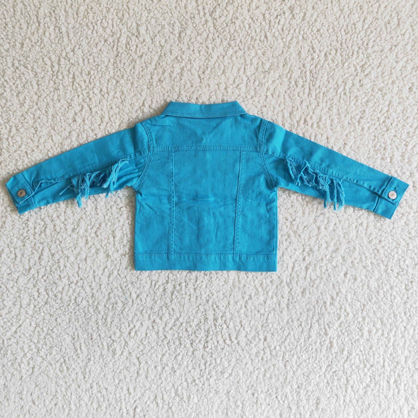 6 A32-29 Baby Girl Blue Long Sleeve Denim Jacket Coat