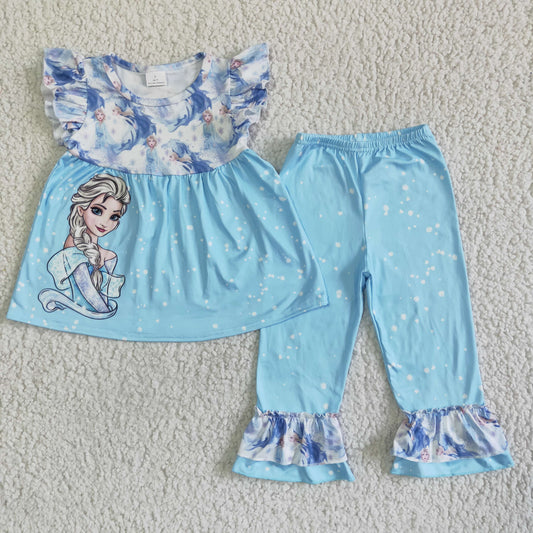 GSPO0056 Baby Girl Blue Princess Pants Set