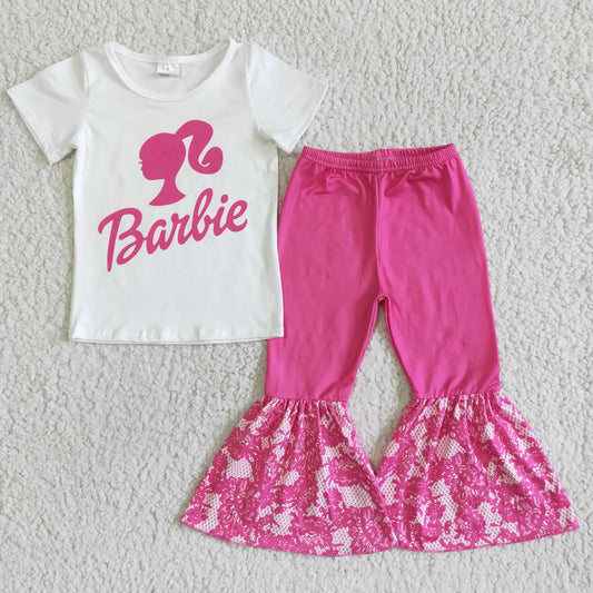 GSPO0055 Baby Girl Pink Bell Pants Set