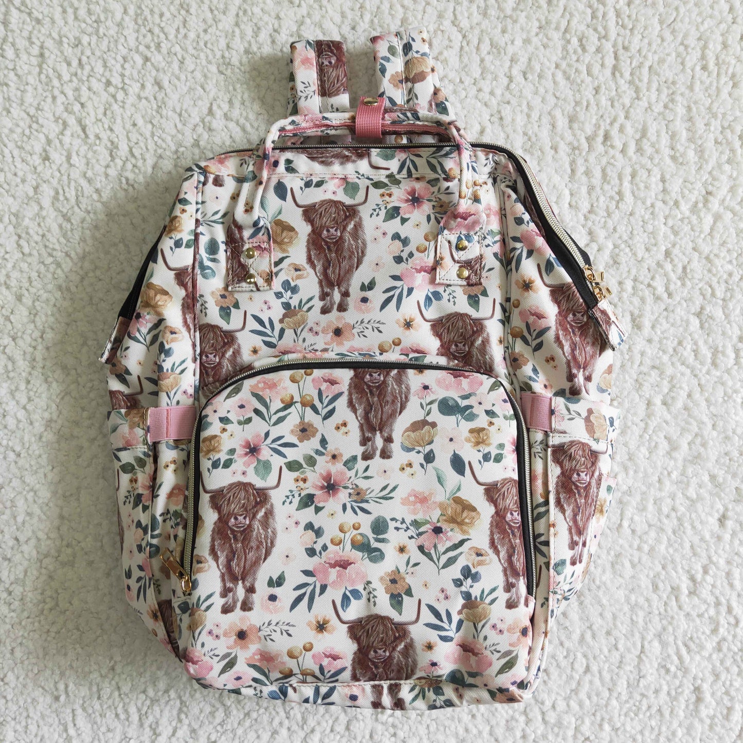 BA0001 Baby Western Cow Flower Backpack