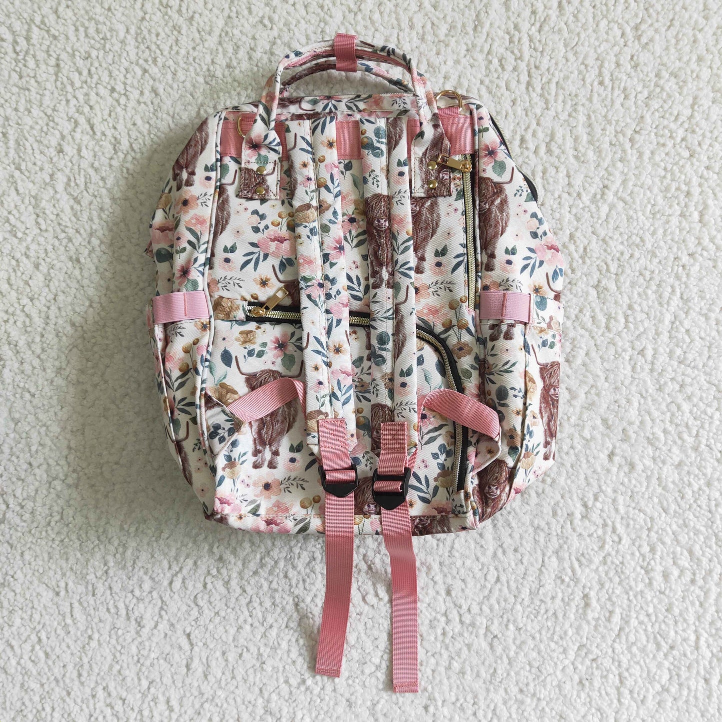 BA0001 Baby Western Cow Flower Backpack