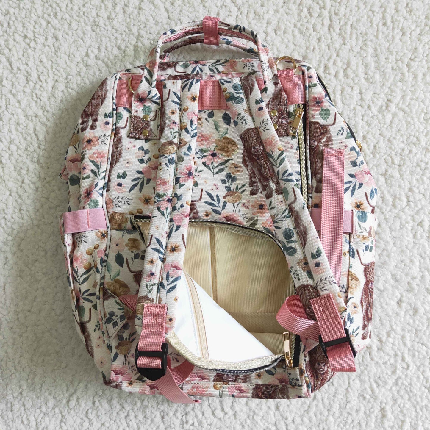 BA0001 Baby Western Cow Flower Backpack