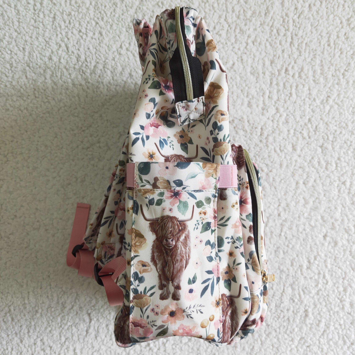 BA0001 Baby Western Cow Flower Backpack