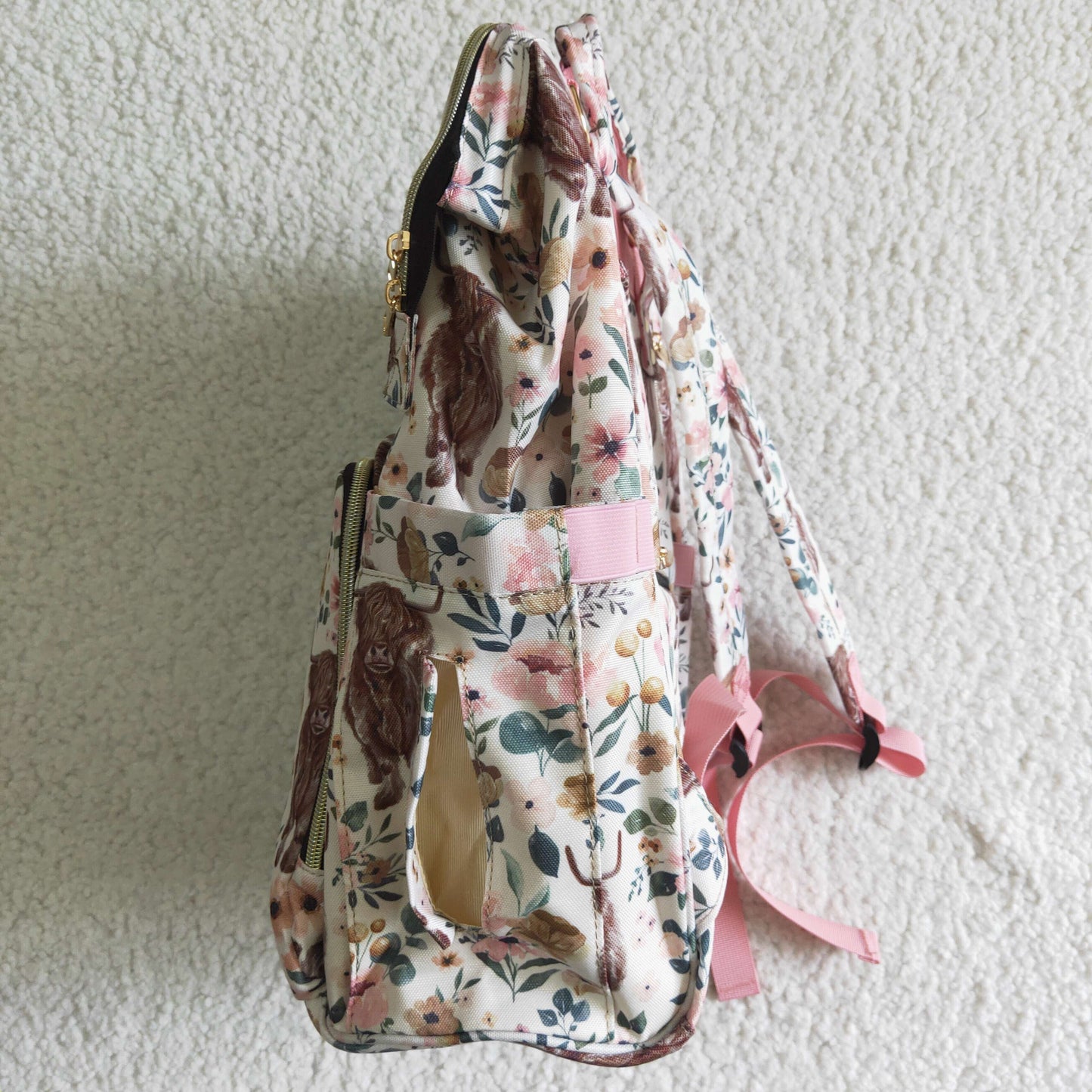 BA0001 Baby Western Cow Flower Backpack