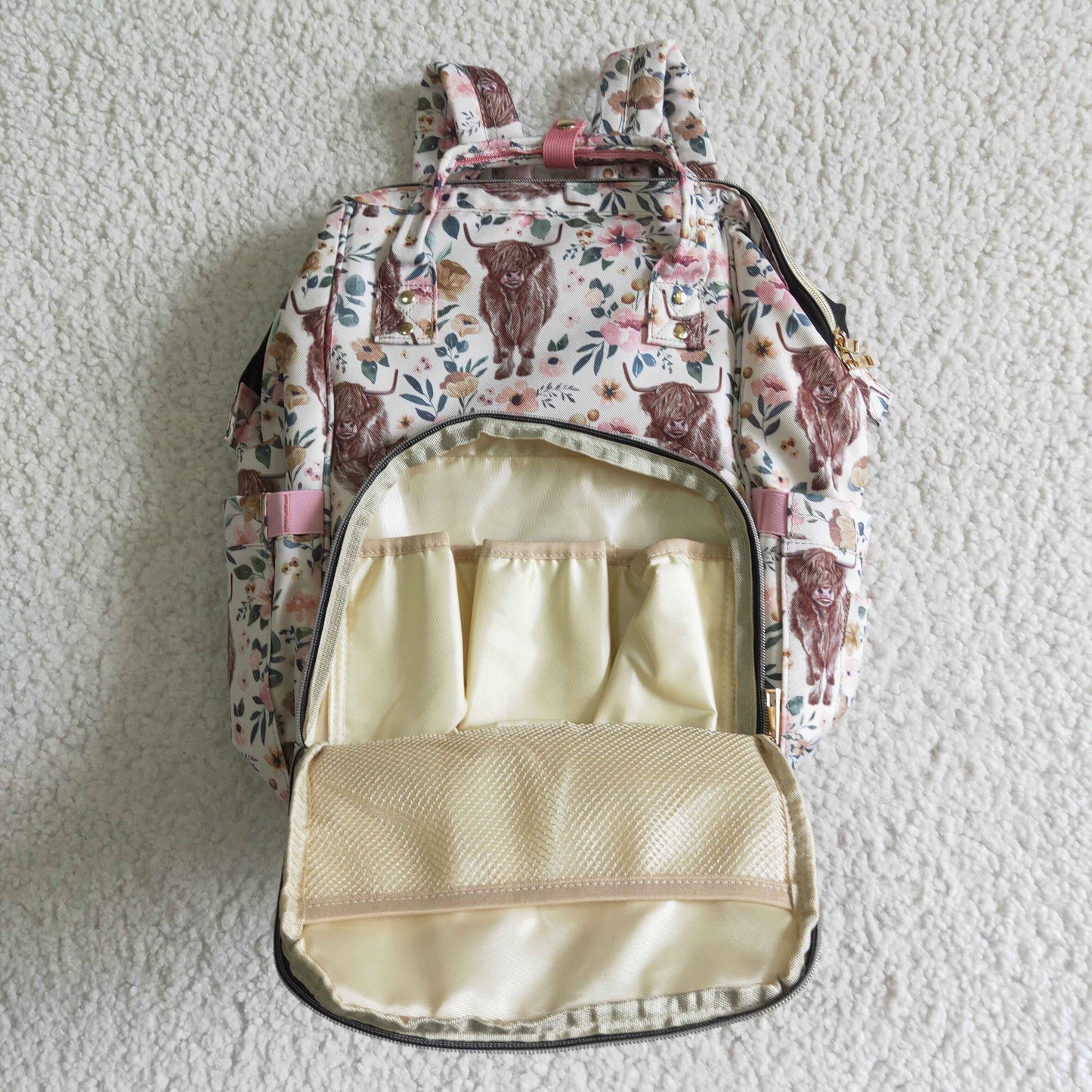 BA0001 Baby Western Cow Flower Backpack