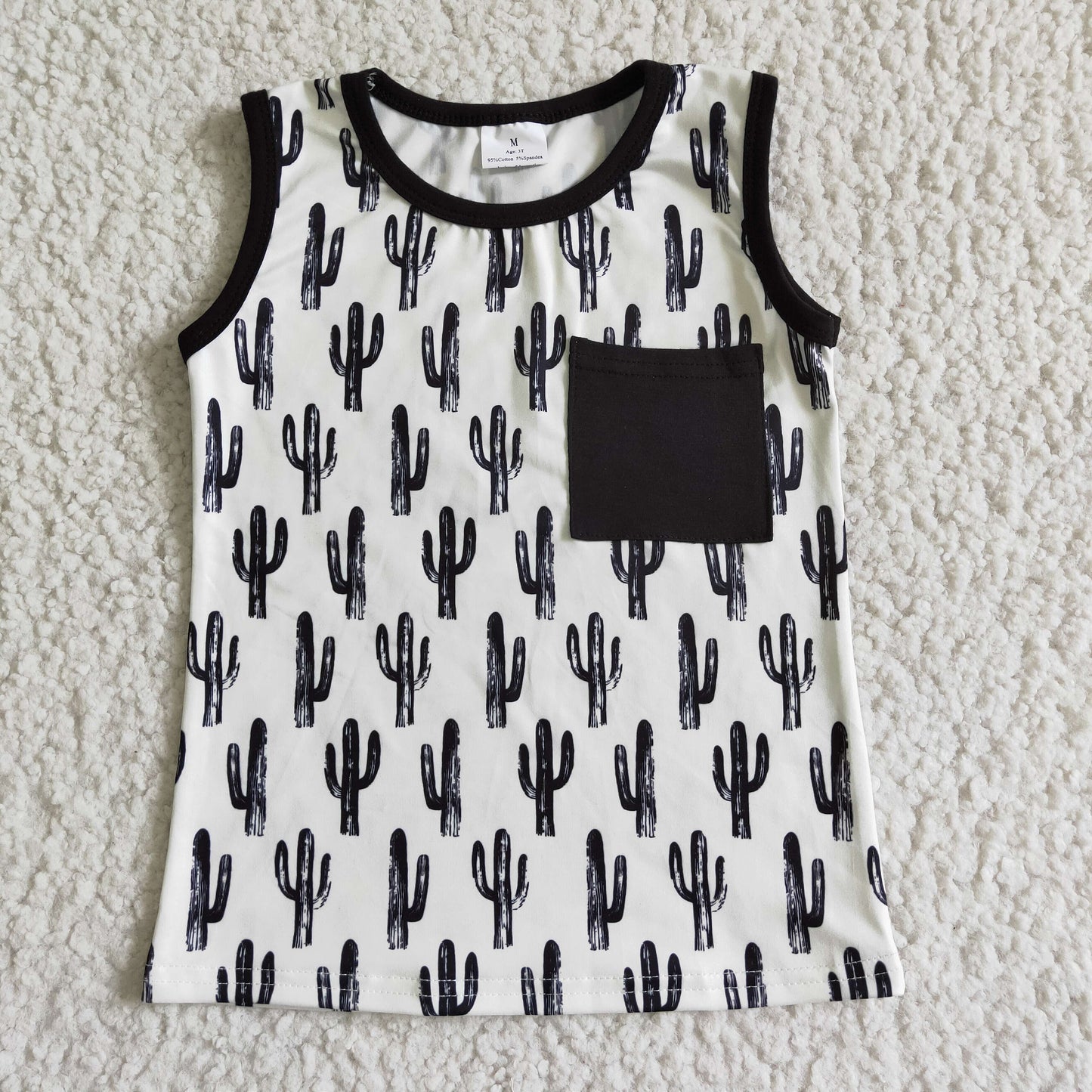 BT0006 Baby Boy Cactus Pocket Sleeveless Tank Shirt