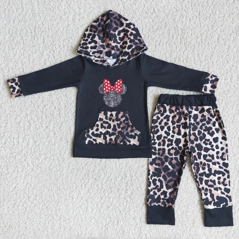 Promotion 6 A0-14 Baby Boy Cartoon Leopard Hoodie Outfit