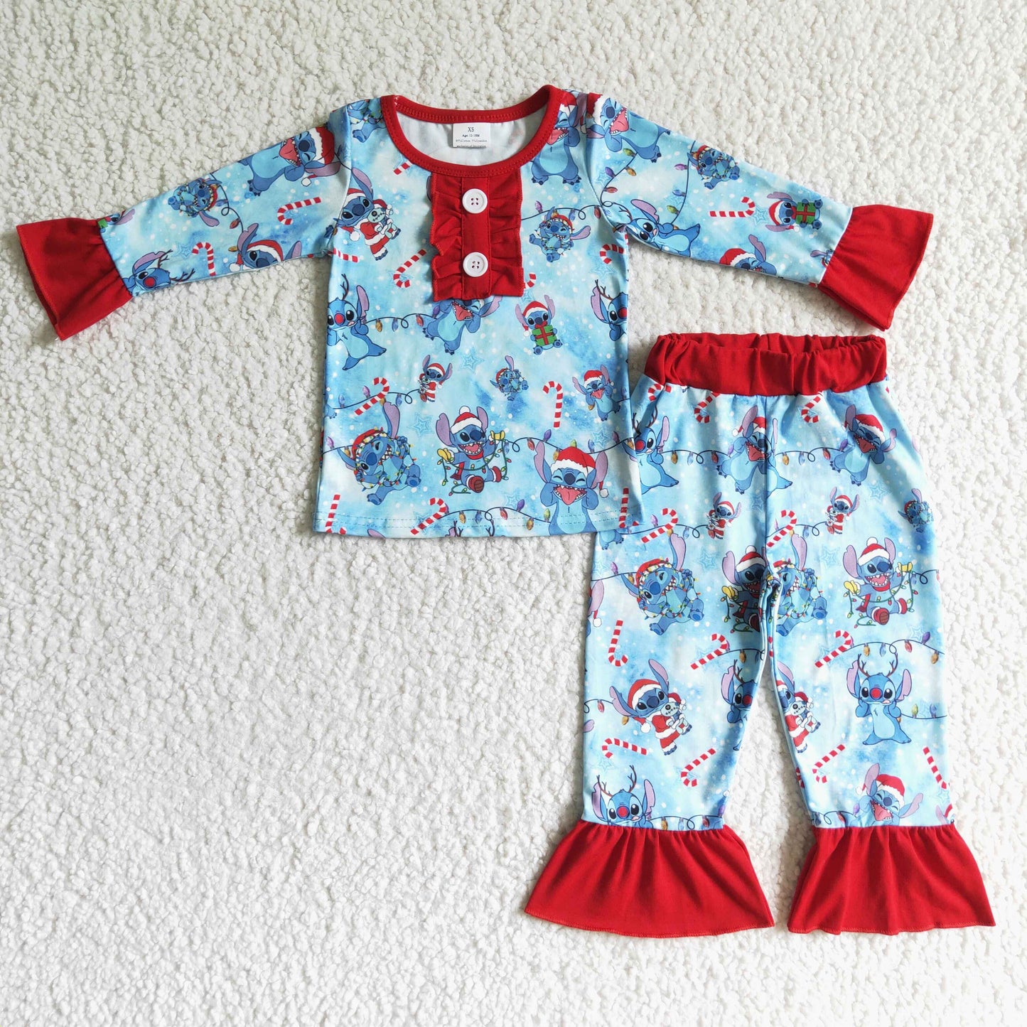 GLP0157 Baby Girls Cartoon Christmas Pajamas