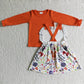 GLD0033 Baby Girl Cartoon Pumpkin Overall Skirt Outfit