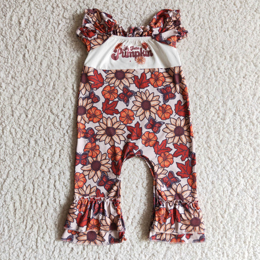 SR0094 Baby Girl Kids Thanksgiving Pumpkin Romper