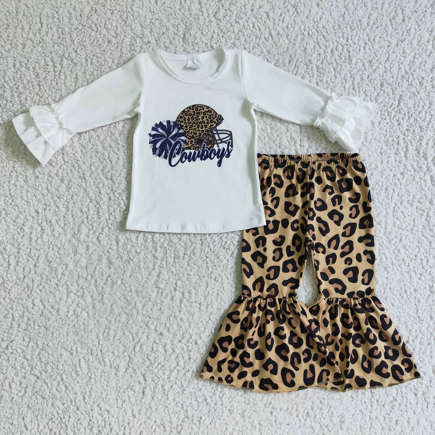 GLP0316 Baby Girl Football Leopard Pants Outfit