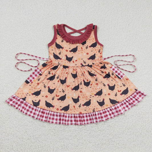 GSD0322 Baby Girl Sleeveless Chicken Pocket Summer Dress