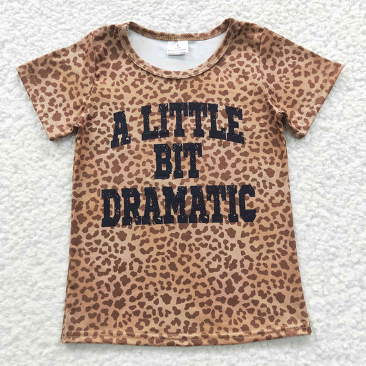 BT0219 Baby Kids Summer Short Sleeves A Little Bit Bramatic Leopard Shirt