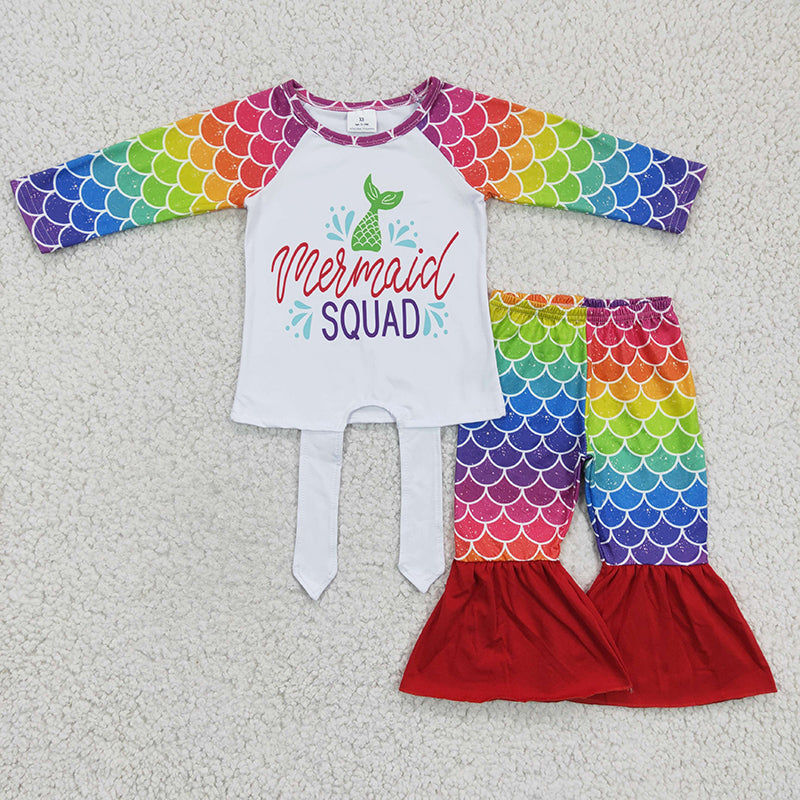 6 A9-11 Baby Girl Kids Mermaid Scale Outfit