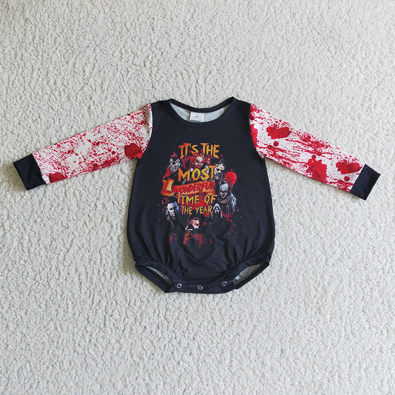LR0157 Baby Girl Halloween Long Sleeve Romper