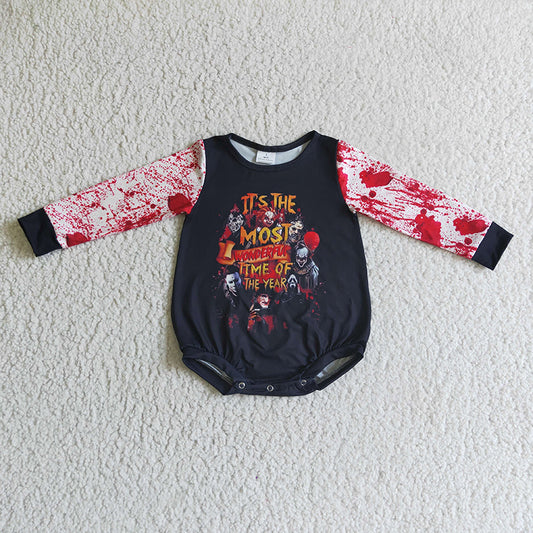 LR0157 Baby Girl Halloween Long Sleeve Romper