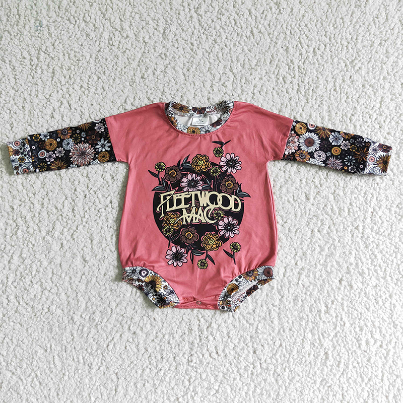 LR0020 Baby Girl Floral Fall Romper