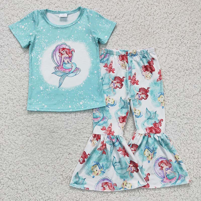 GSPO0310 Baby Girl Mermaid Bell Pants Outfit