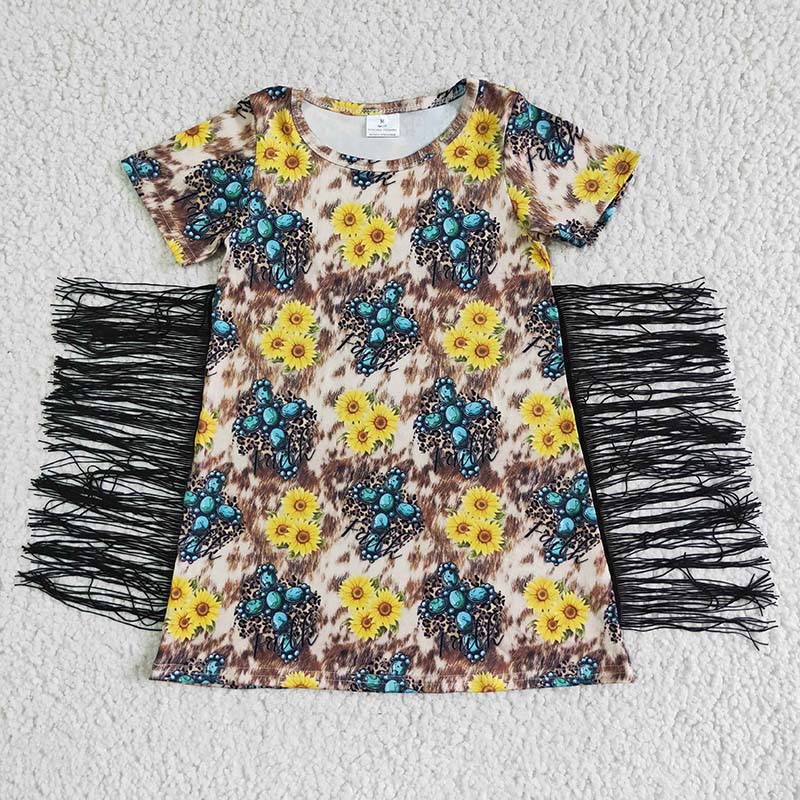 GSD0056 Baby Girl Summer Sunflower Tassel Twirl Dress