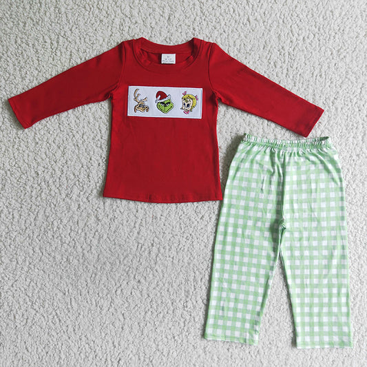 BLP0006 Baby Boy Embroidery Christmas Pajamas
