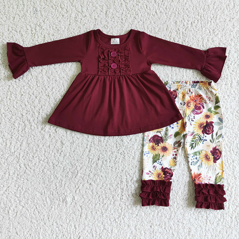 GLP0015 Baby Girl Floral Pants Outfit