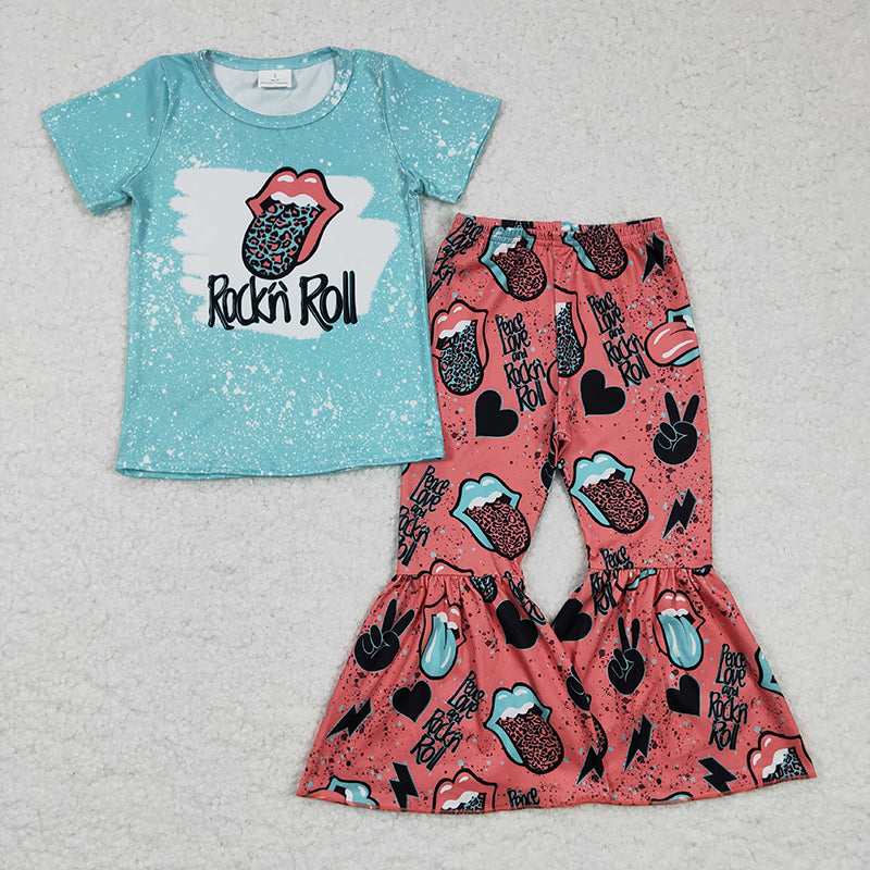 GSPO0255 Baby Girl Tongue Leopard Bell Pants Outfit