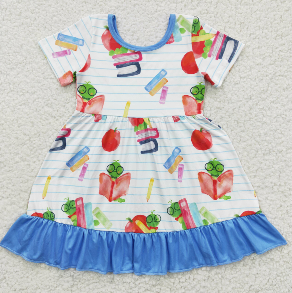 GSD0333 Back To School Baby Girl Short Sleeves Summer Dress