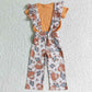 GSPO0096 Baby Girl Western Cow Overalls Pants Outfit