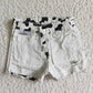 SS0027 Summer Baby Girl Cow Print Denim Shorts