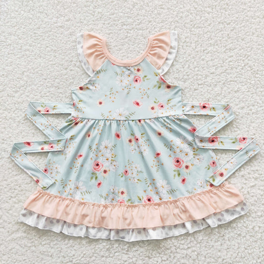 GSD0308 Baby Girl Summer Short Sleeves Floral Dress