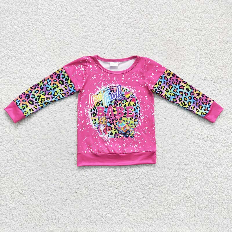 GT0085 Baby Girl Leopard Tiger Long Sleeves Shirt