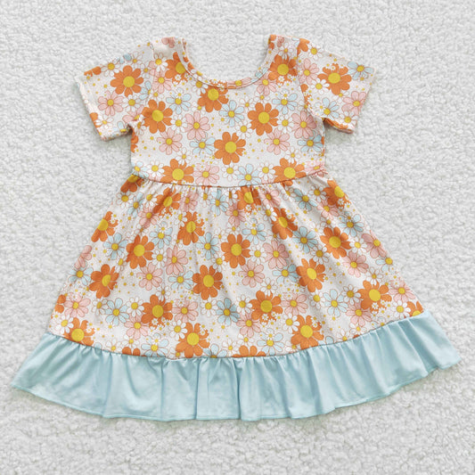 GSD0331 Baby Girl Floral Short Sleeves Summer Dress
