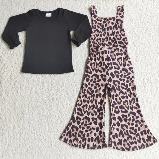 6 C6-24 Baby Girl Leopard Overalls Outfit