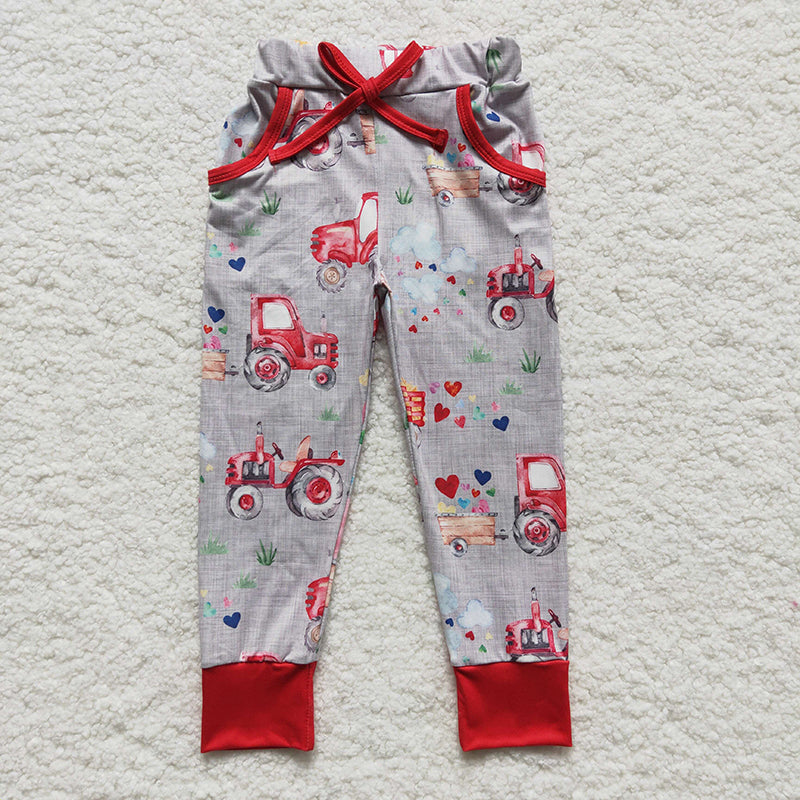 P0036  Valentine's Heart Baby Kids Tractor Pocket Pants