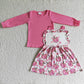 GLD0031 Baby Girl Pink Pumpkin Overall Skirt Outfit