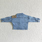GT0002 Baby Girl Leopard Long Sleeve Denim Jacket Coat