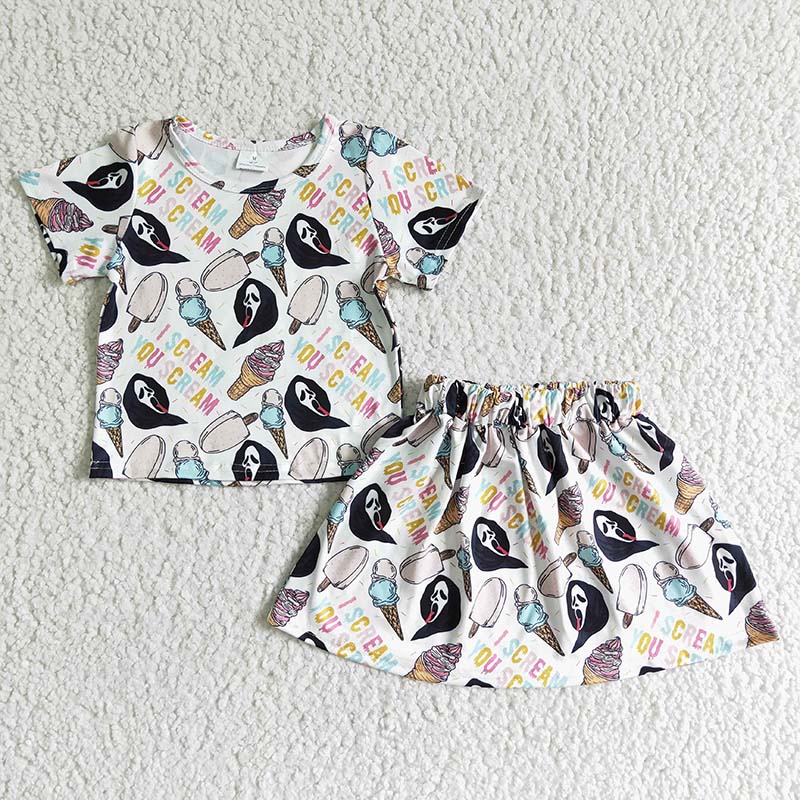 GSD0100 Baby Girl Halloween Skirt Outfit