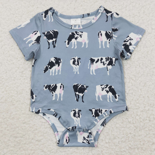 SR0297 Baby Boy Western Cow Summer Romper
