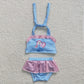 S0059 Baby Girl Princess Swimsuit Summer Outfit