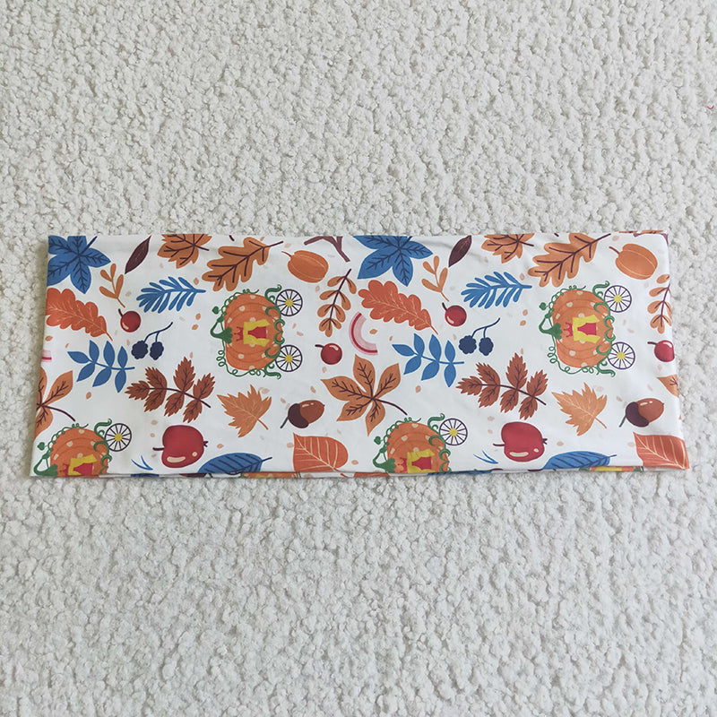 GLP0051 Embroidery Fall Kids Girl Pumpkin Outfit + Scarf
